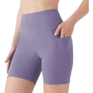 UNACOO Womens Biker/Yoga Shorts, Tummy Control, High Waisted, M